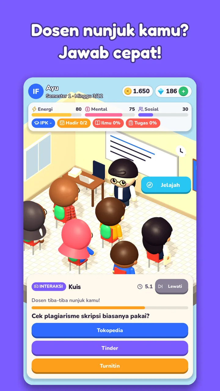 Mahasigma: College Simulator — tangkapan layar 3